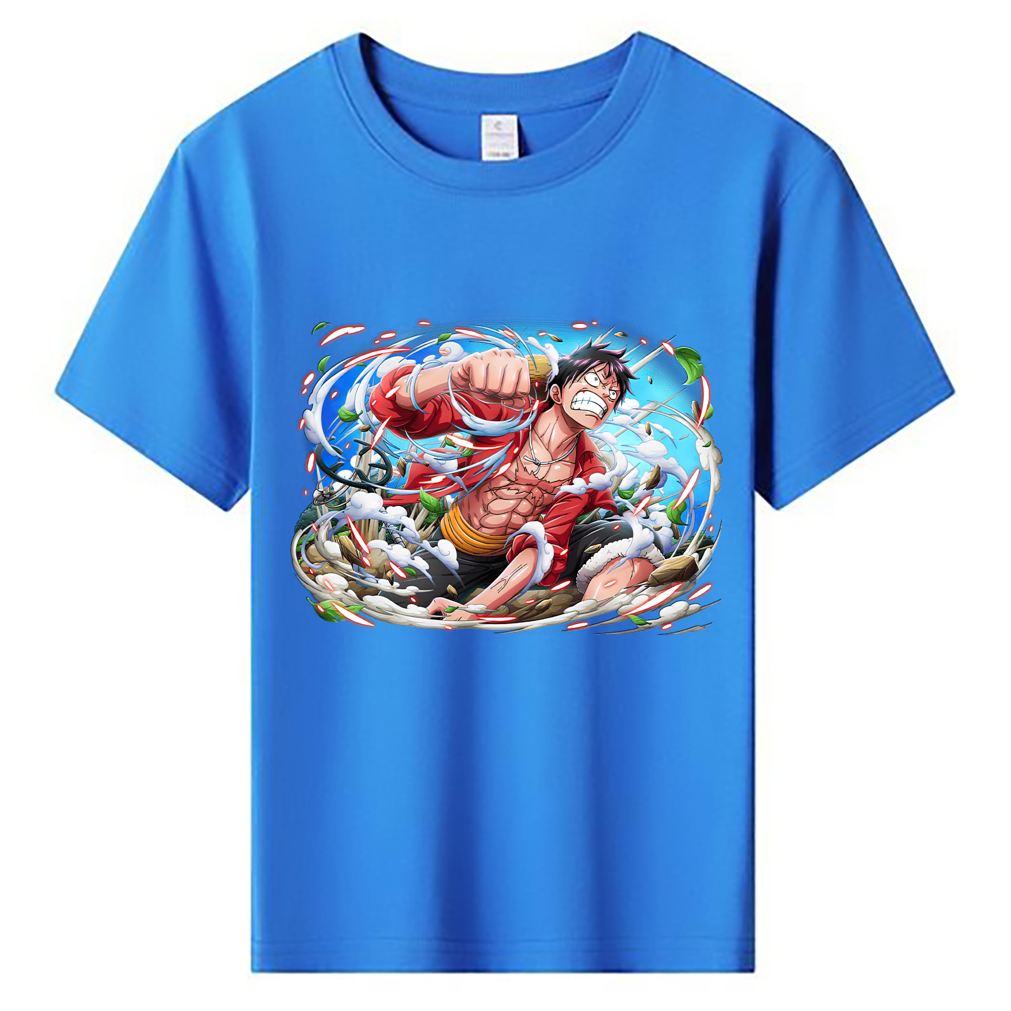 ワンピース モンキー・D・ルフィ ONE PIECE Monkey D. Luffy 綿100％キッズTシャツ（フロントプリント）